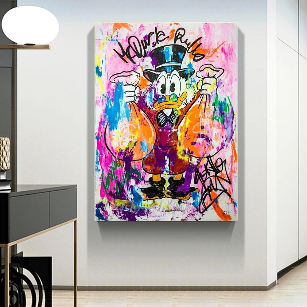 CORX Designs - Graffiti Art Donald Duck Rich Money Canvas Art - Review