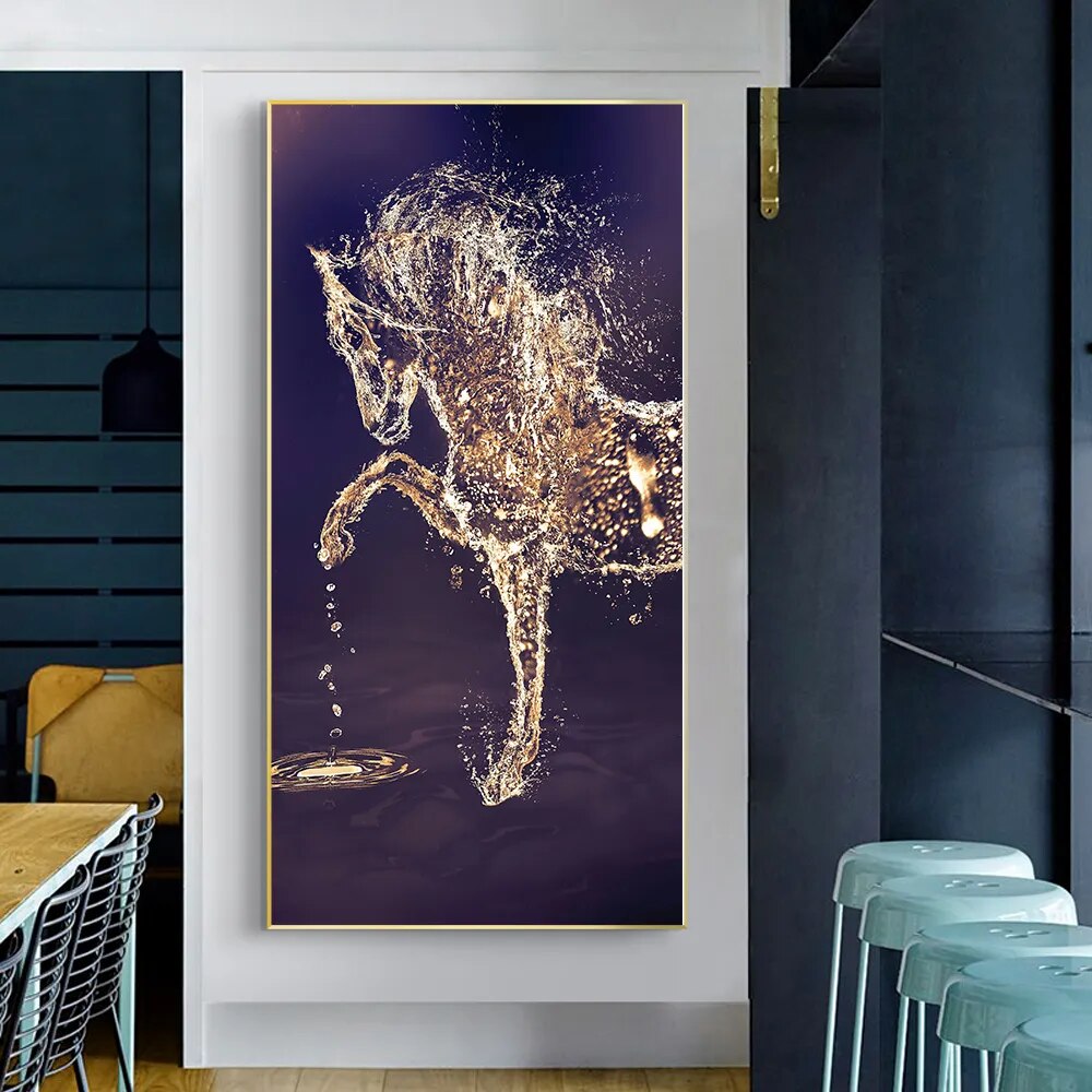CORX Designs - Abstract Gold Horse Wall Art Canvas - Review