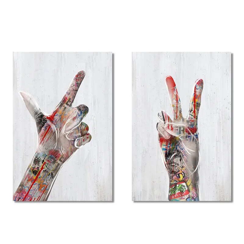CORX Designs - Graffiti Love Hand Gesture Wall Art Canvas - Review