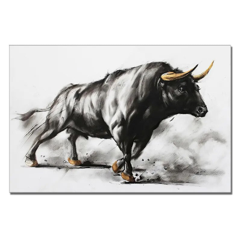 CORX Designs - Black Bull Painting Wall Art Canvas - Review