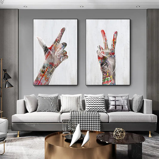 CORX Designs - Graffiti Love Hand Gesture Wall Art Canvas - Review
