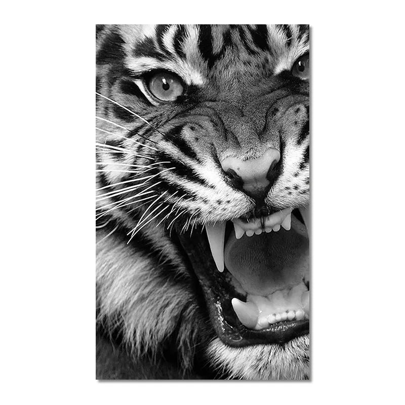 CORX Designs - Black And White Ferocious Tiger Canvas Art - Review