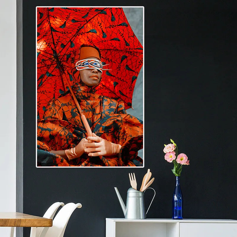 CORX Designs - Red Umbrella African Woman Wall Art Canvas - Review