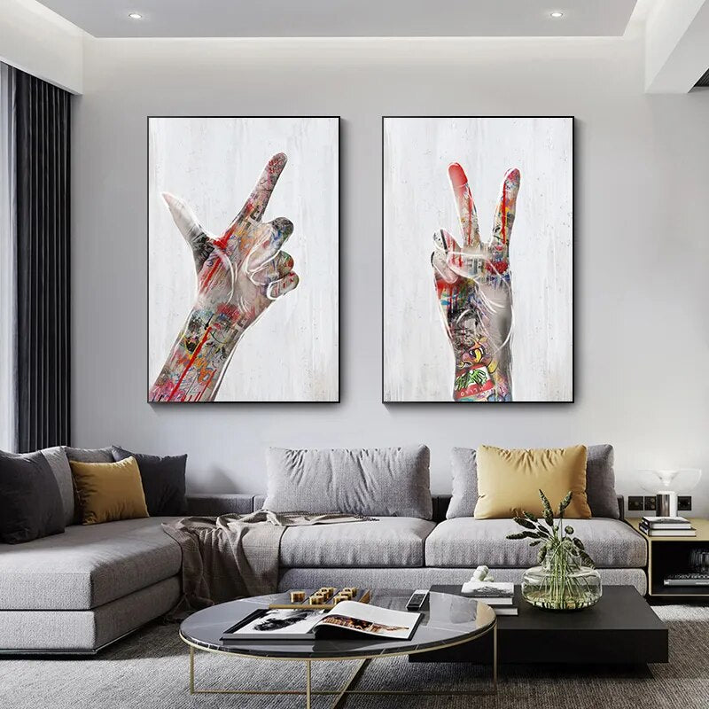 CORX Designs - Graffiti Love Hand Gesture Wall Art Canvas - Review