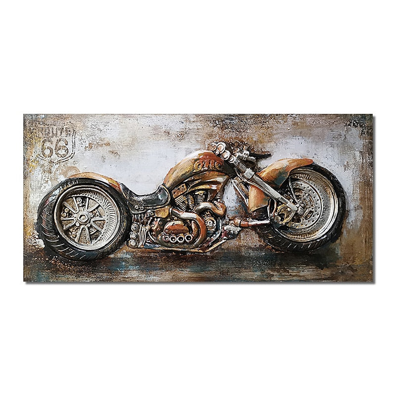 CORX Designs - Retro Vintage Motorcycle Car Oil Painting Wall Art Canvas - Review