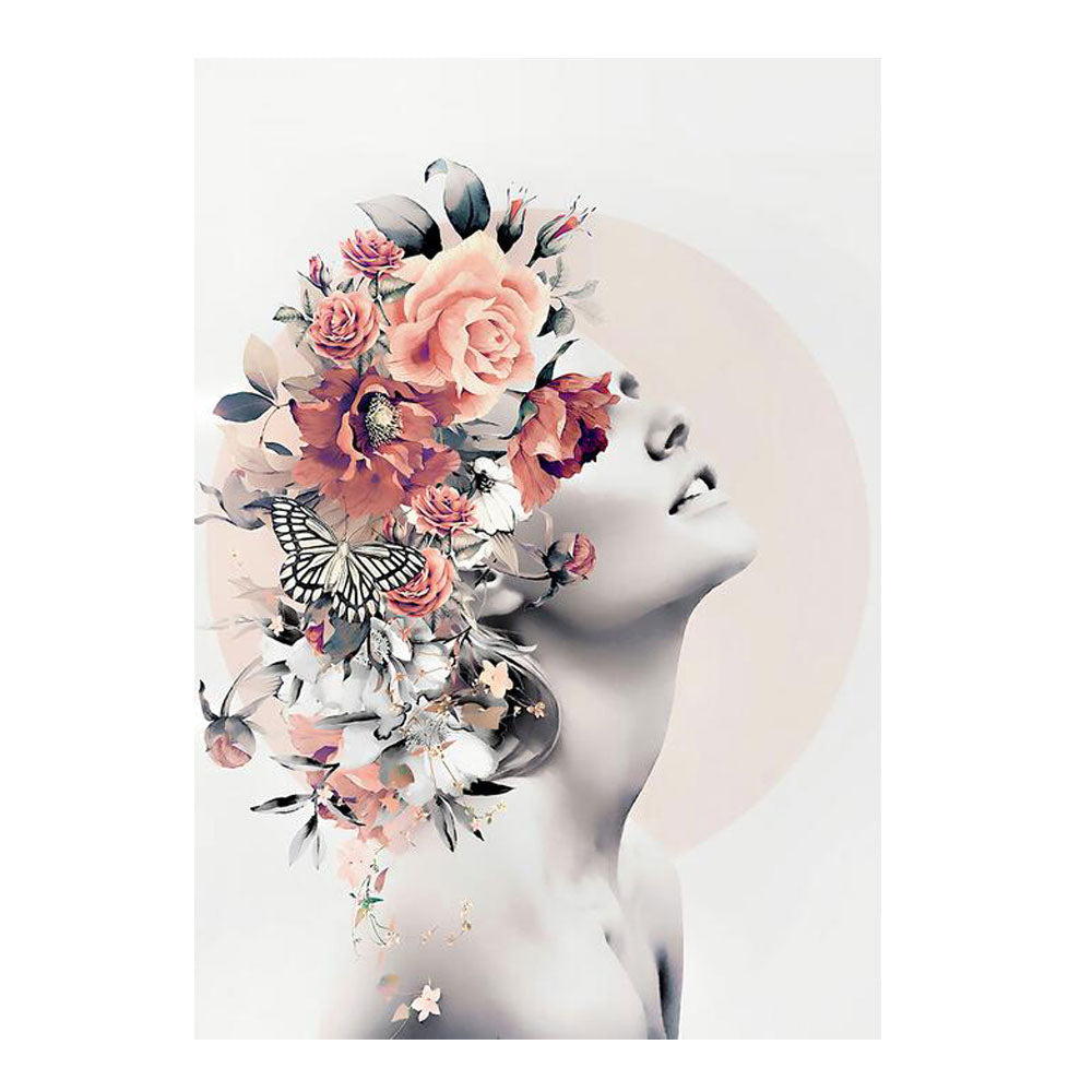 CORX Designs - Floral Head Woman Model Flower Fashion Canvas Art - Review