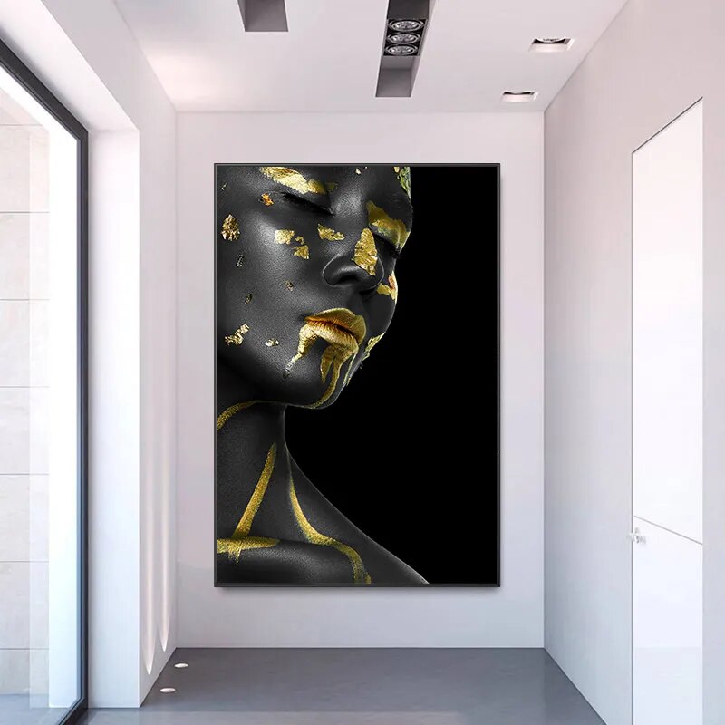 CORX Designs - Black and Gold Woman Portrait Wall Art Canvas - Review