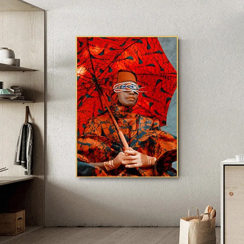 CORX Designs - Red Umbrella African Woman Wall Art Canvas - Review