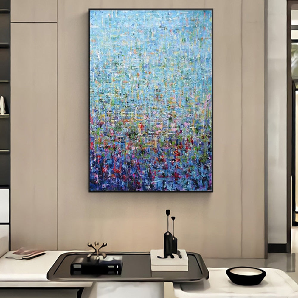 CORX Designs - Blue Colorful Abstract Painting Canvas Art - Review
