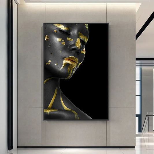 CORX Designs - Black and Gold Woman Portrait Wall Art Canvas - Review