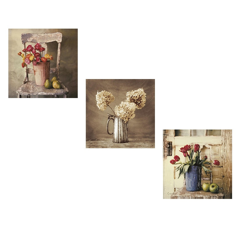 CORX Designs - Vintage Fruit Flower Tulips Oil Painting Canvas Art - Review