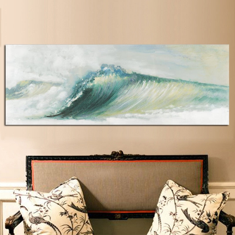 CORX Designs - Green Ocean Sea Waves Seascape Wall Art Canvas - Review