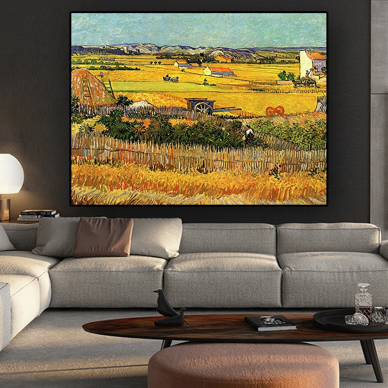 CORX Designs - Harvest at La Crau by Van Gogh Oil Painting Canvas Art - Review