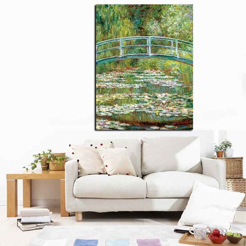 CORX Designs - Claude Monet Water Lilies and Japanese Bridge Oil Painting Canvas Art - Review