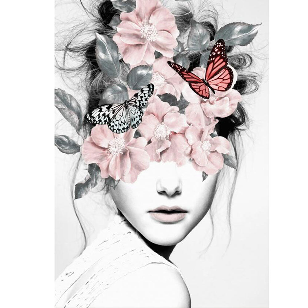 CORX Designs - Floral Head Woman Model Flower Fashion Canvas Art - Review