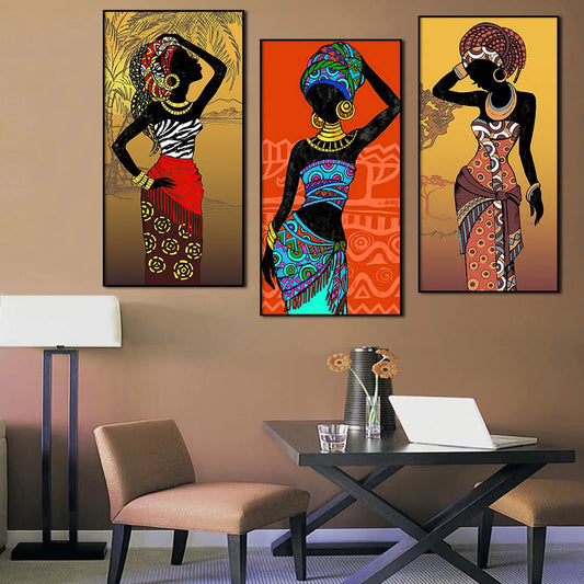 CORX Designs - 3 Panel African Women Traditional Clothing Wall Art Canvas - Review