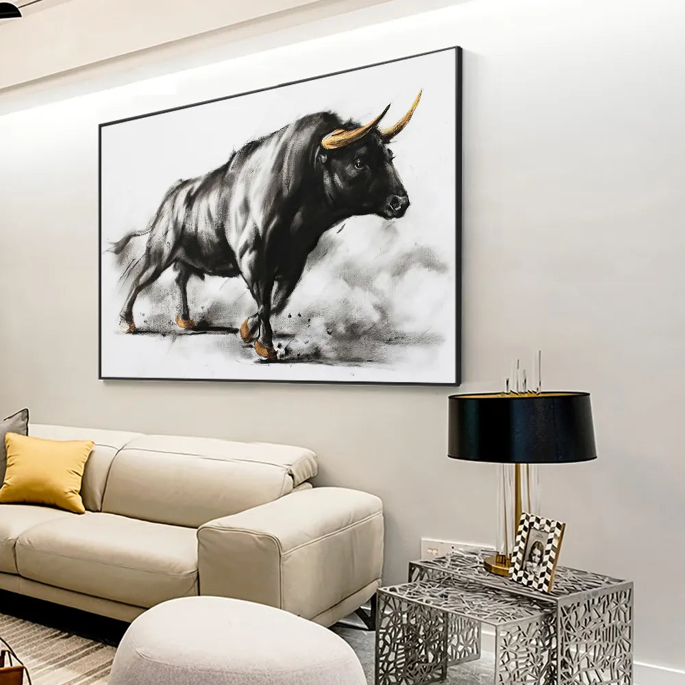 CORX Designs - Black Bull Painting Wall Art Canvas - Review