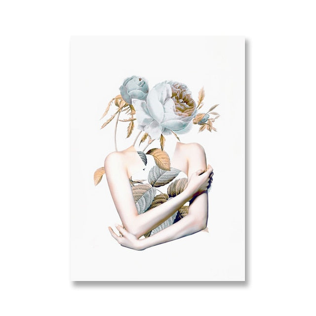 CORX Designs - Floral Head Woman Model Flower Fashion Canvas Art - Review