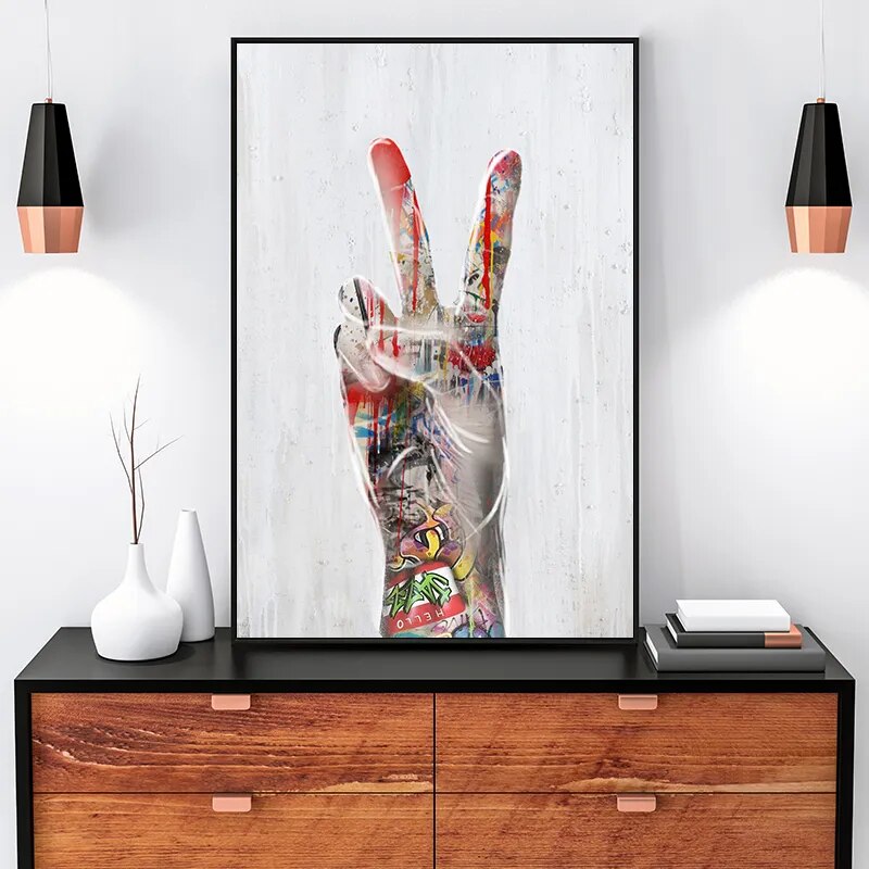 CORX Designs - Graffiti Love Hand Gesture Wall Art Canvas - Review