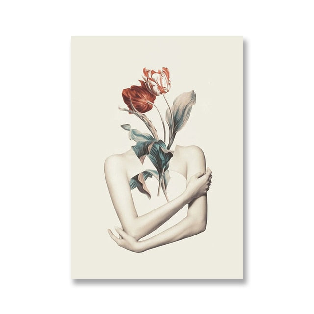 CORX Designs - Floral Head Woman Model Flower Fashion Canvas Art - Review