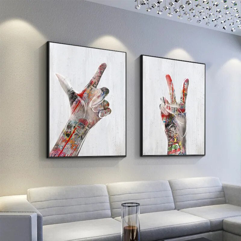 CORX Designs - Graffiti Love Hand Gesture Wall Art Canvas - Review