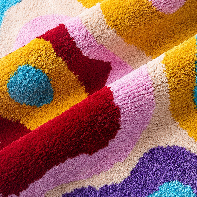 CORX Designs - Retro Colorful Groovy Psychedelic Round Rug - Review