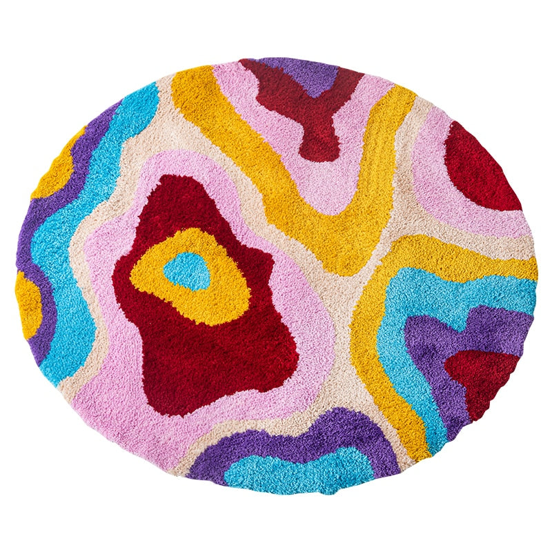 CORX Designs - Retro Colorful Groovy Psychedelic Round Rug - Review