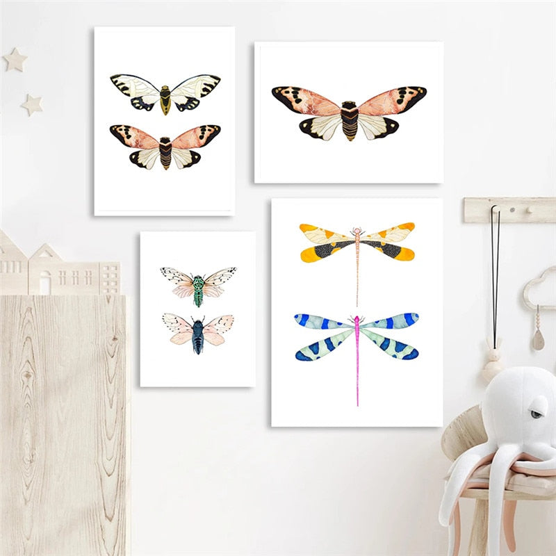 CORX Designs - Watercolor Beetle Bug Butterfly Dragonfly Canvas Art - Review