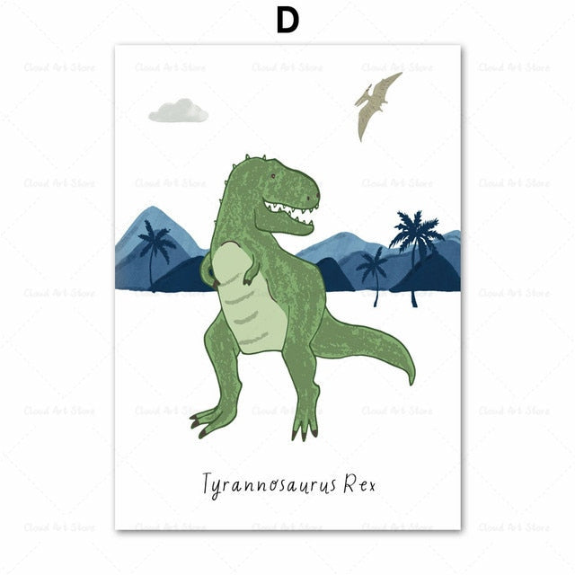 CORX Designs - Dinosaur Kids Baby Boy's Room Wall Art Canvas - Review