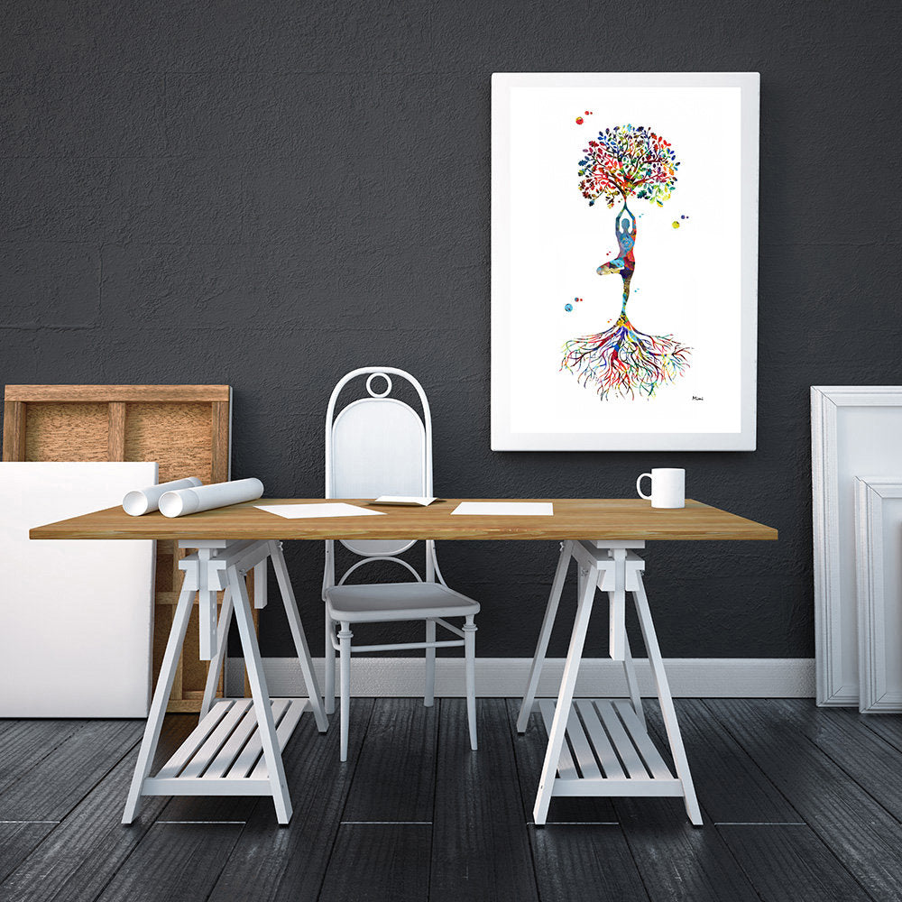 CORX Designs - Yoga Tree Pose Vrikshasana Watercolor Canvas Art - Review