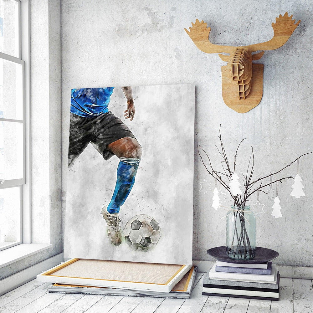 CORX Designs - Watercolor Soccer Football Sport Wall Art Canvas - Review