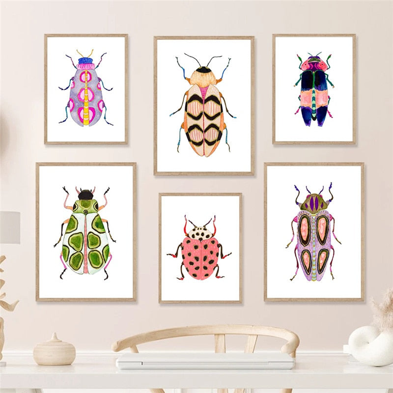 CORX Designs - Watercolor Beetle Ladybug Insect Canvas Art - Review