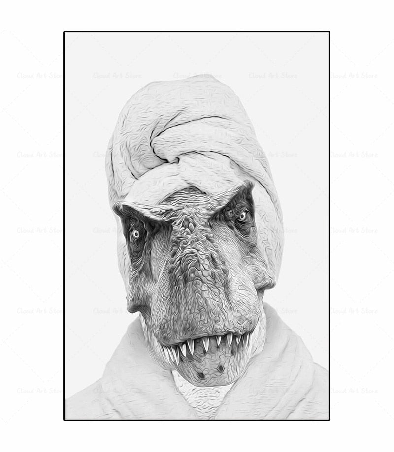 CORX Designs - Black and White Animal Funny Bathroom Canvas Art - Review