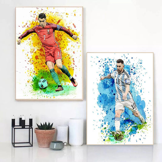 CORX Designs - Watercolor Soccer Star Football Wall Art Canvas - Review