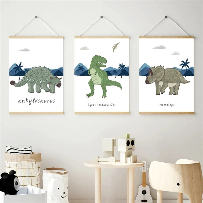CORX Designs - Dinosaur Kids Baby Boy's Room Wall Art Canvas - Review