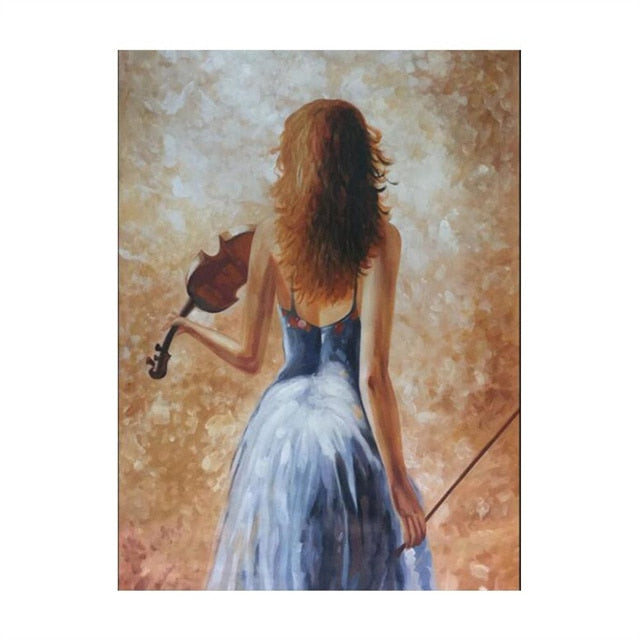 CORX Designs - Violin Women Painting Wall Art Canvas - Review