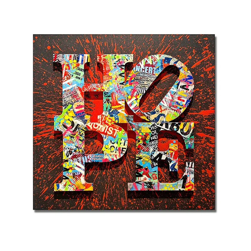 CORX Designs - Colorful Graffiti Love Hope Wall Art Canvas - Review