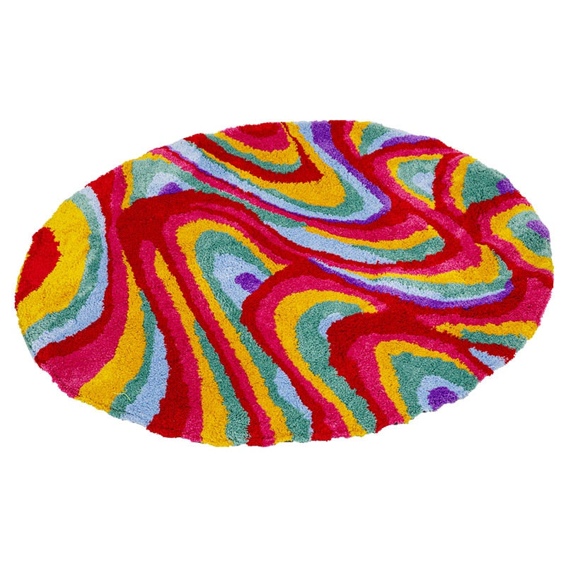 CORX Designs - Retro Round Colorful Groovy Psychedelic Tufted Rug - Review