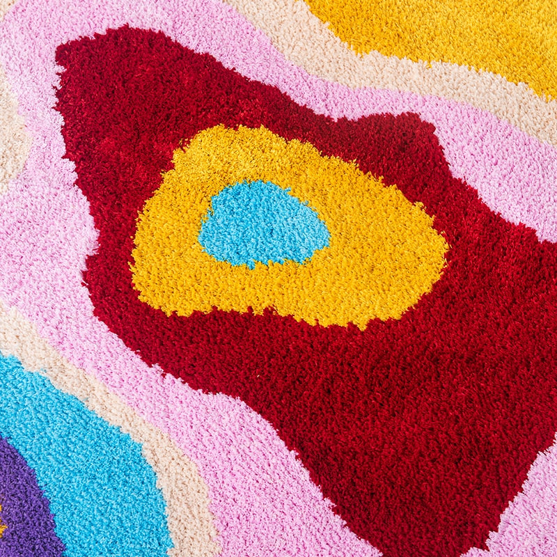 CORX Designs - Retro Colorful Groovy Psychedelic Round Rug - Review