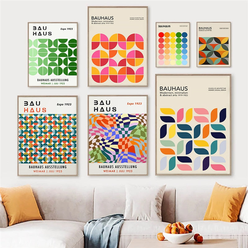 CORX Designs - Abstract Colorful Bauhaus Geometric Wall Art Canvas - Review