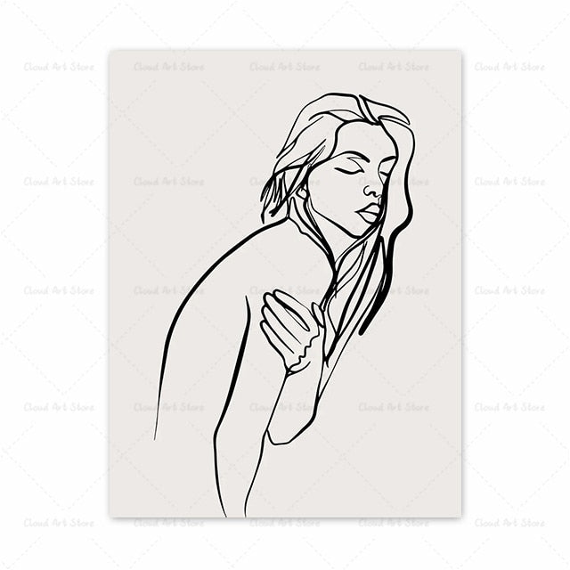 CORX Designs - Abstract Woman Body Face Line Wall Art Canvas - Review