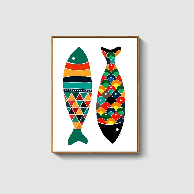 CORX Designs - Abstract Watercolor Colorful Fish Canvas Art - Review