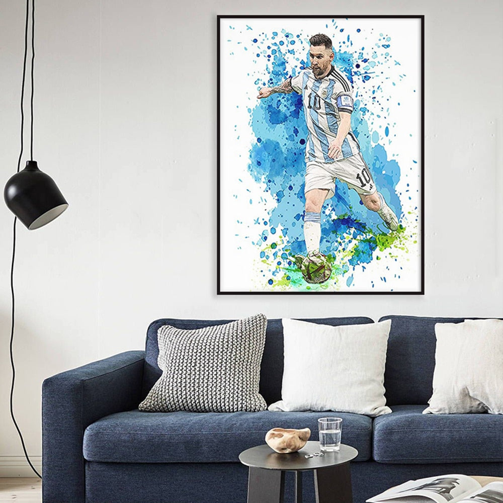 CORX Designs - Watercolor Soccer Star Football Wall Art Canvas - Review