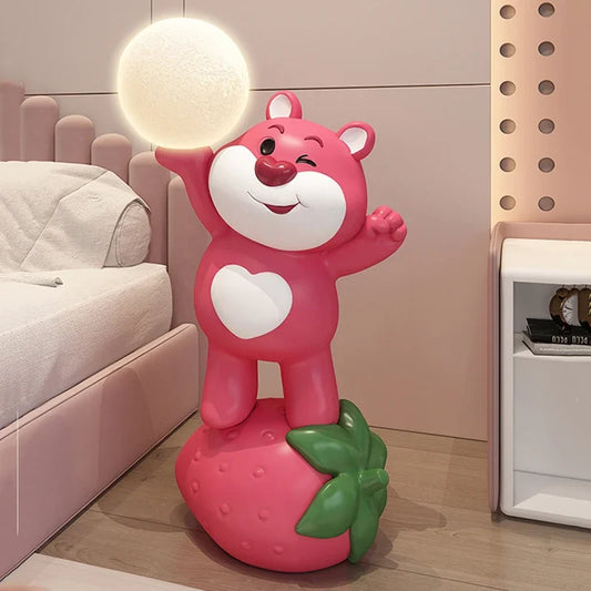 CORX Designs - Strawberry Pink Bear Floor Ornament with Lamp - Review