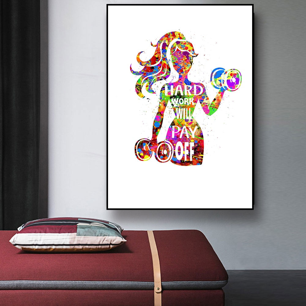 CORX Designs - Workout Woman Watercolor Motivational Canvas Art - Review