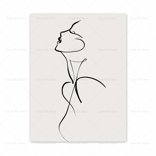 CORX Designs - Abstract Woman Body Face Line Wall Art Canvas - Review
