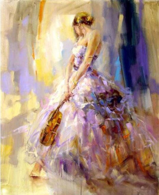 CORX Designs - Violin Women Painting Wall Art Canvas - Review