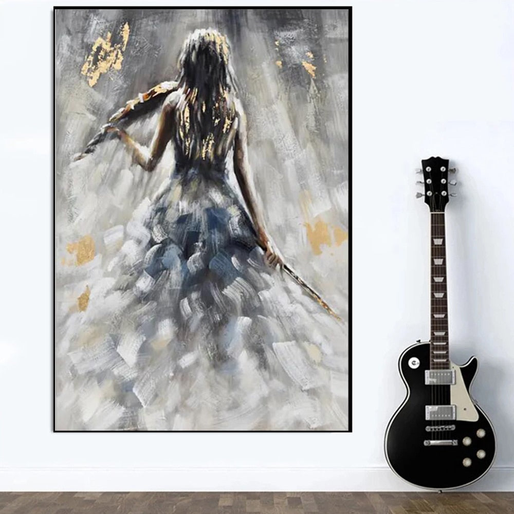 CORX Designs - Violin Women Painting Wall Art Canvas - Review