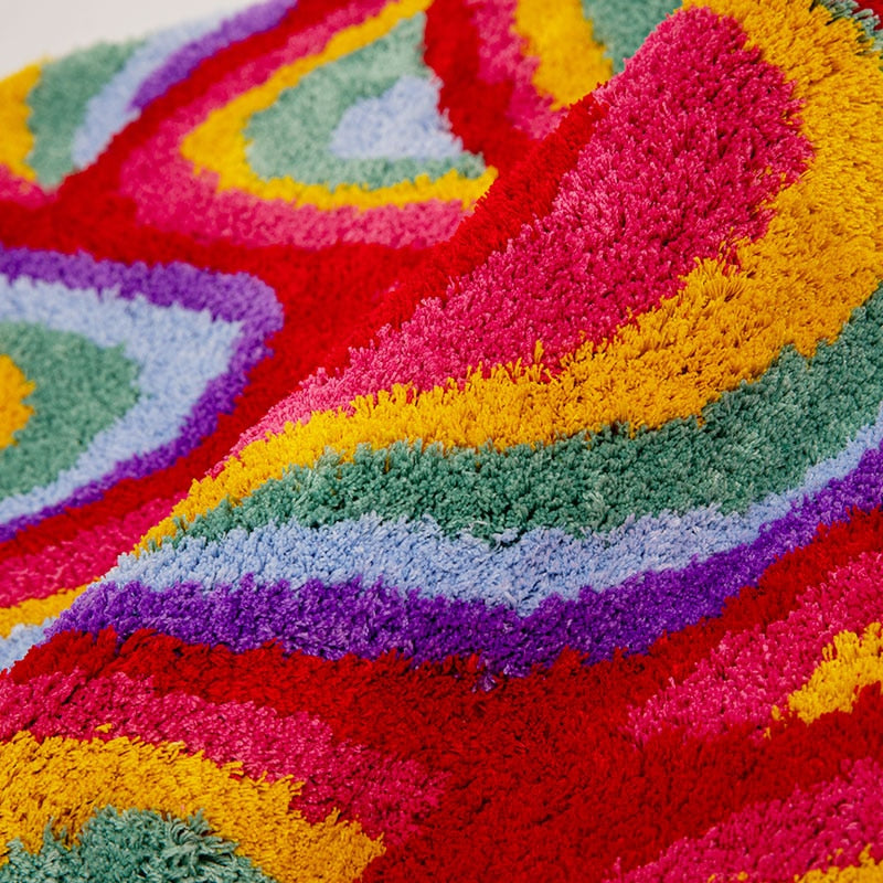 CORX Designs - Retro Round Colorful Groovy Psychedelic Tufted Rug - Review
