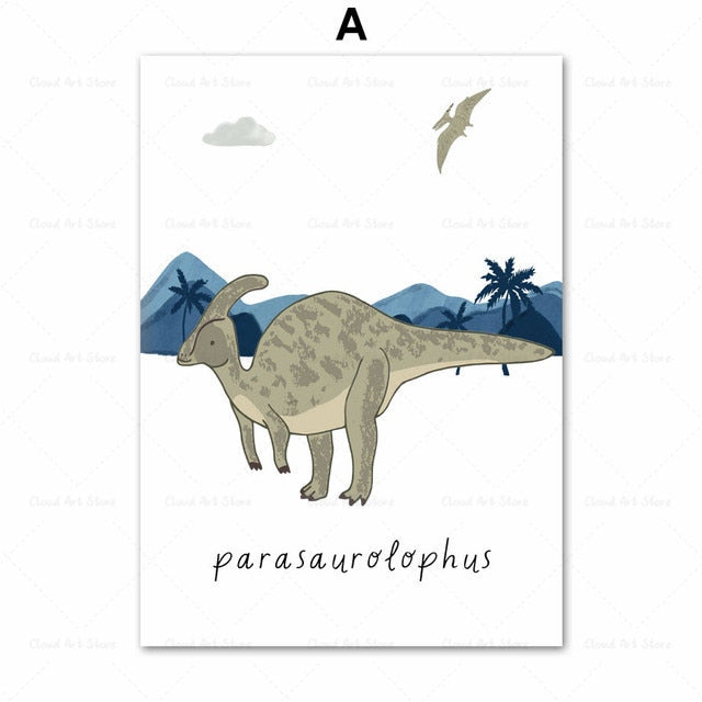 CORX Designs - Dinosaur Kids Baby Boy's Room Wall Art Canvas - Review